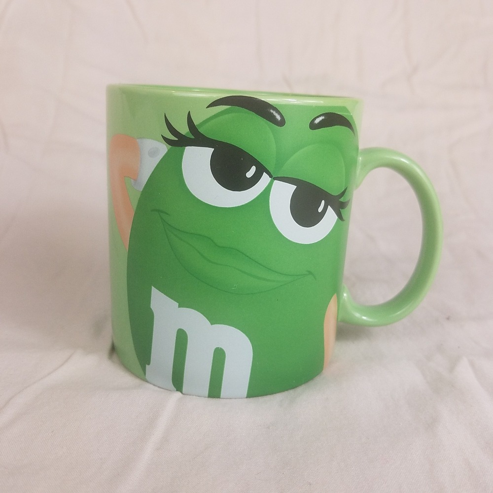 Ms Green M&M Ceramic Coffee Mug Lime Green‎ Mars Inc Collectible Character Cup